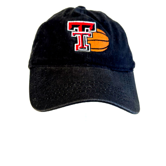 Texas Tech Basketball Double Red T Cool Fit Strap Back Adult Black Cap - Picture 1 of 8